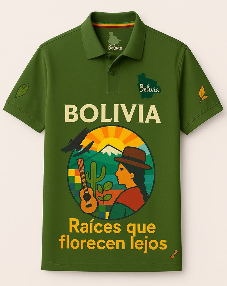 Bolivia en el corazón – Polo con Estilo Cultural | 100% Algodón