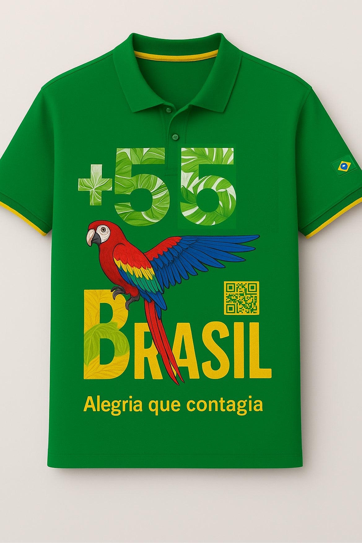 Brasil en el corazón – Polo con Estilo Cultural | 100% Algodón