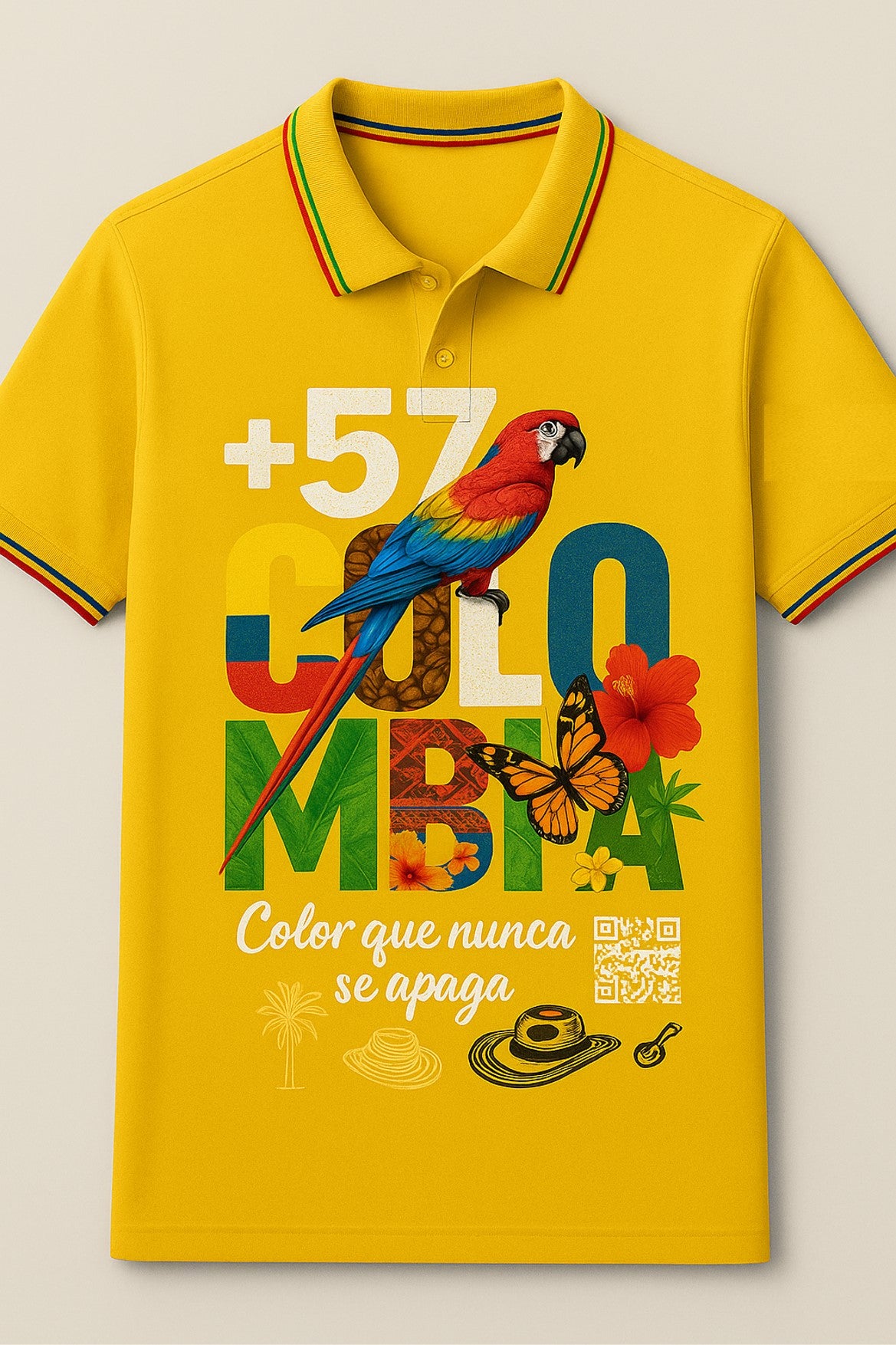 Colombia en la Piel – Polo con Estilo Cultural | 100% Algodón