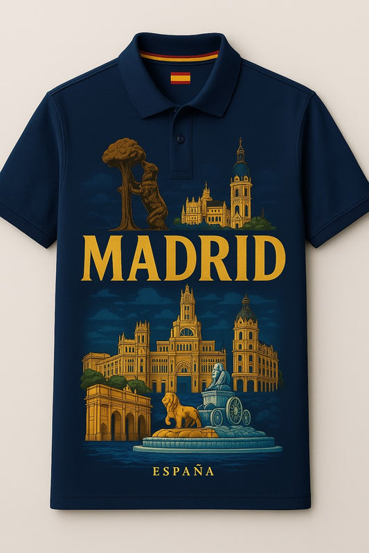 Madrid en la Piel – Polo con Estilo Cultural | 100% Algodón