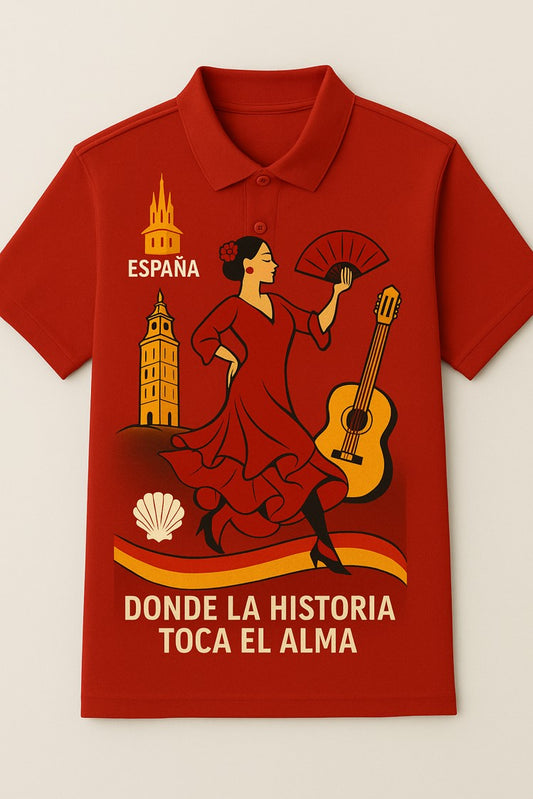 España en el corazón – Polo con Estilo Cultural | 100% Algodón