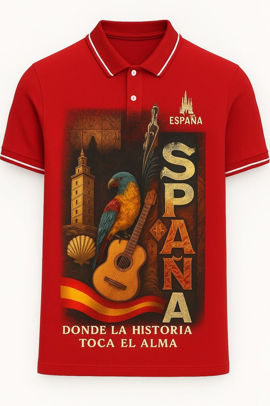 España en la Piel – Polo con Estilo Cultural | 100% Algodón