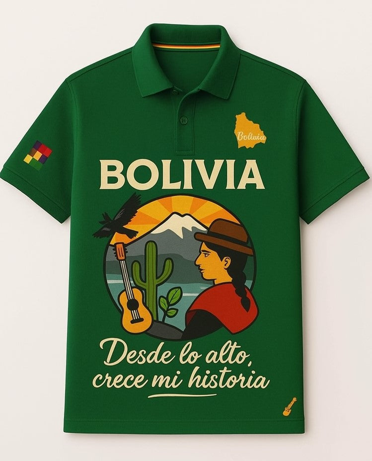 Bolivia en la Piel – Polo con Estilo Cultural | 100% Algodón