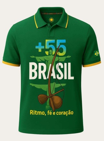 Brasil en la Piel – Polo con Estilo Cultural | 100% Algodón
