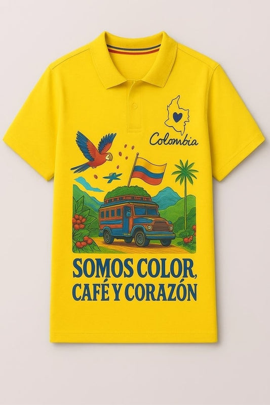 Colombia en el corazón – Polo con Estilo Cultural | 100% Algodón